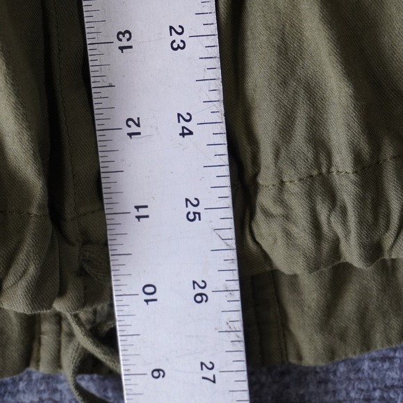Army Green‎ Hooded Anorak Jacket Lightweight Utility Drawstring Waist Medium - Picture 9 of 10